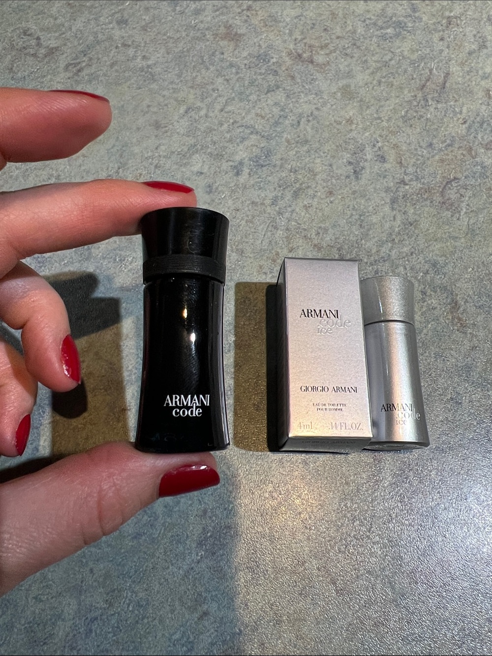 2x Giorgio Armani Code miniature collector bottles for men
